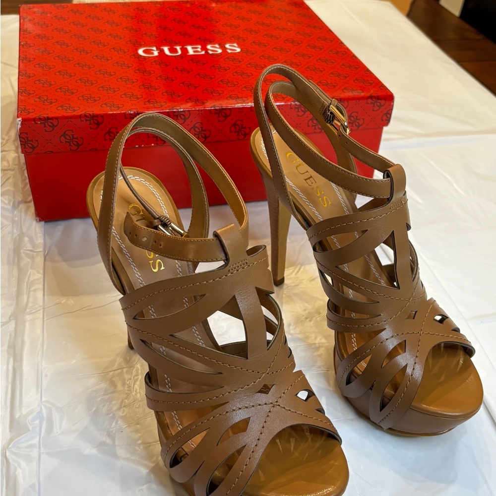 Guess Women's Brown Strappy Heels